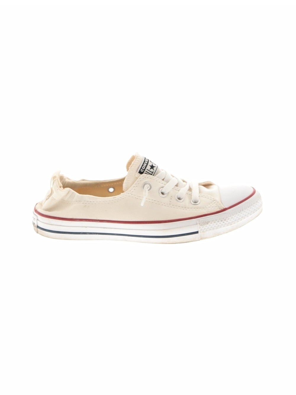 Converse Low Top Slip-On in Cream with Red & Navy Trim